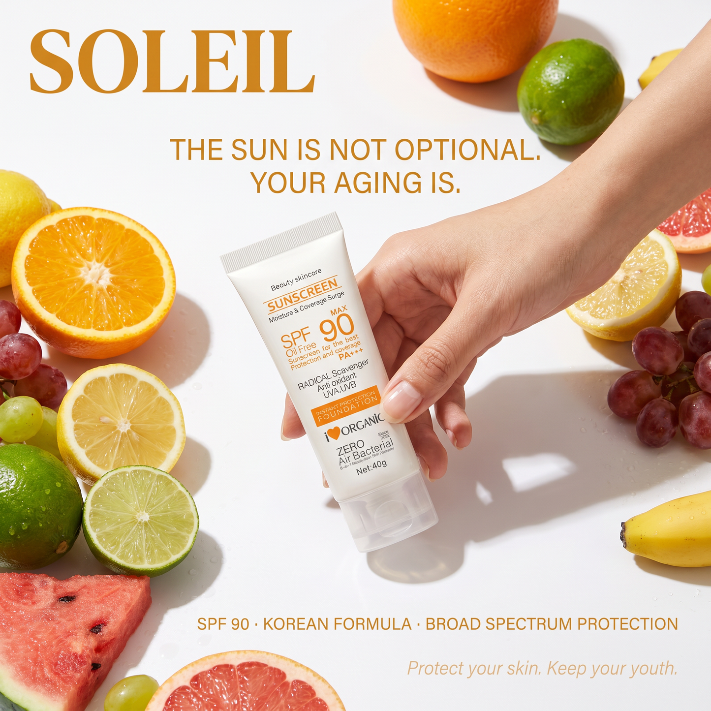 Soleil SPF 90 Korean Sunscreen — Maximum Sun Protection Formula